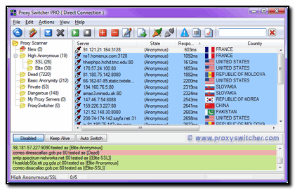 Proxy Switcher Pro 5.5.5 Build 6244 ML, 2012